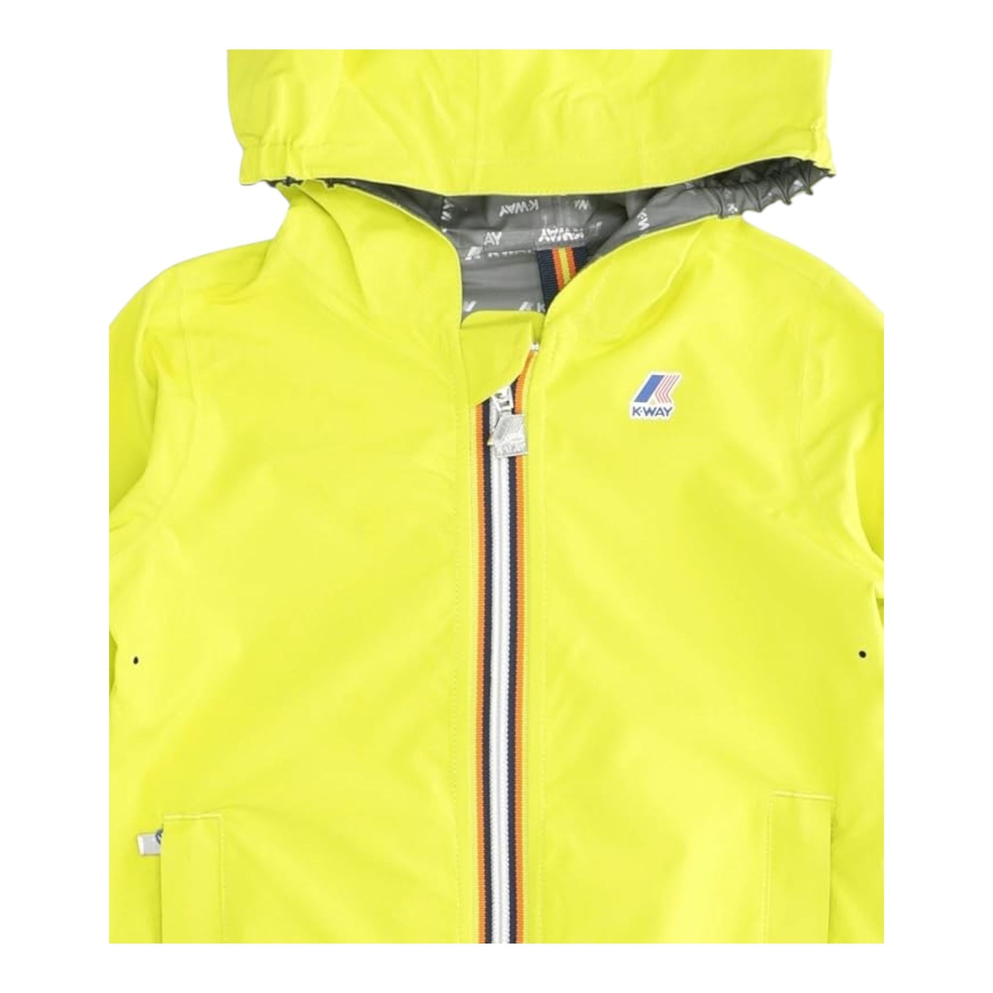 K-Way Giubbino Tinta Unita con Cappuccio per Bambino K61336WXXX GIALLO FLUO K-WAY 
