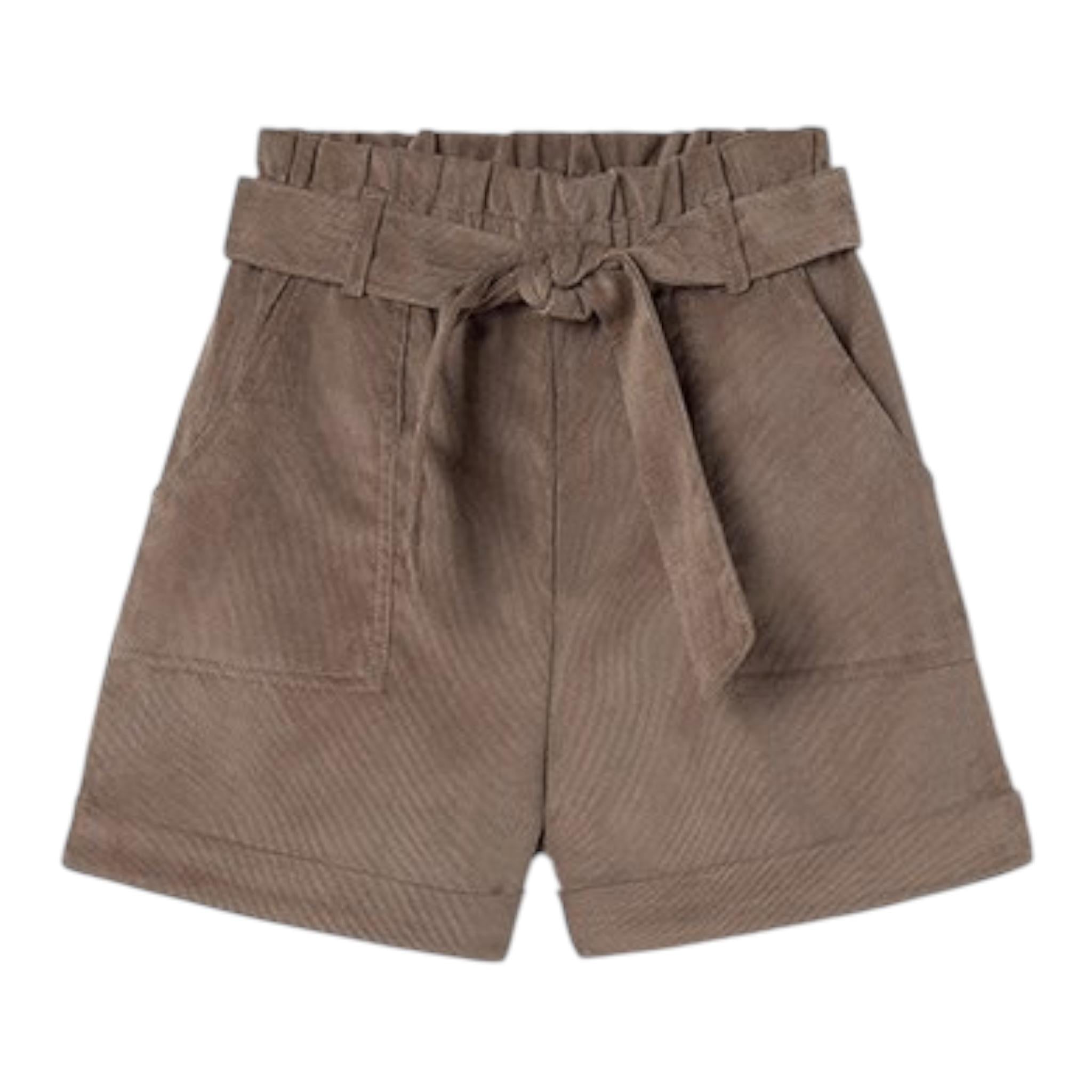 MAYORAL short tinta unita in camoscio Marrone per Bambina 7214 MARRONE MAYORAL 