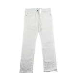 Sarabanda Pantalone Tinta Unita con Brillantini per Bambina 06257 BIANCO SARABANDA 
