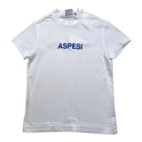 Aspesi Rundhals-T-Shirt einfarbig mit weißem Aufdruck für Jungen