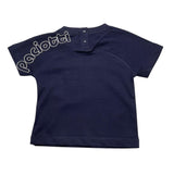 Cesare Paciotti T-Shirt, einfarbig, Rundhalsausschnitt, mit blauem Aufdruck für Neugeborene