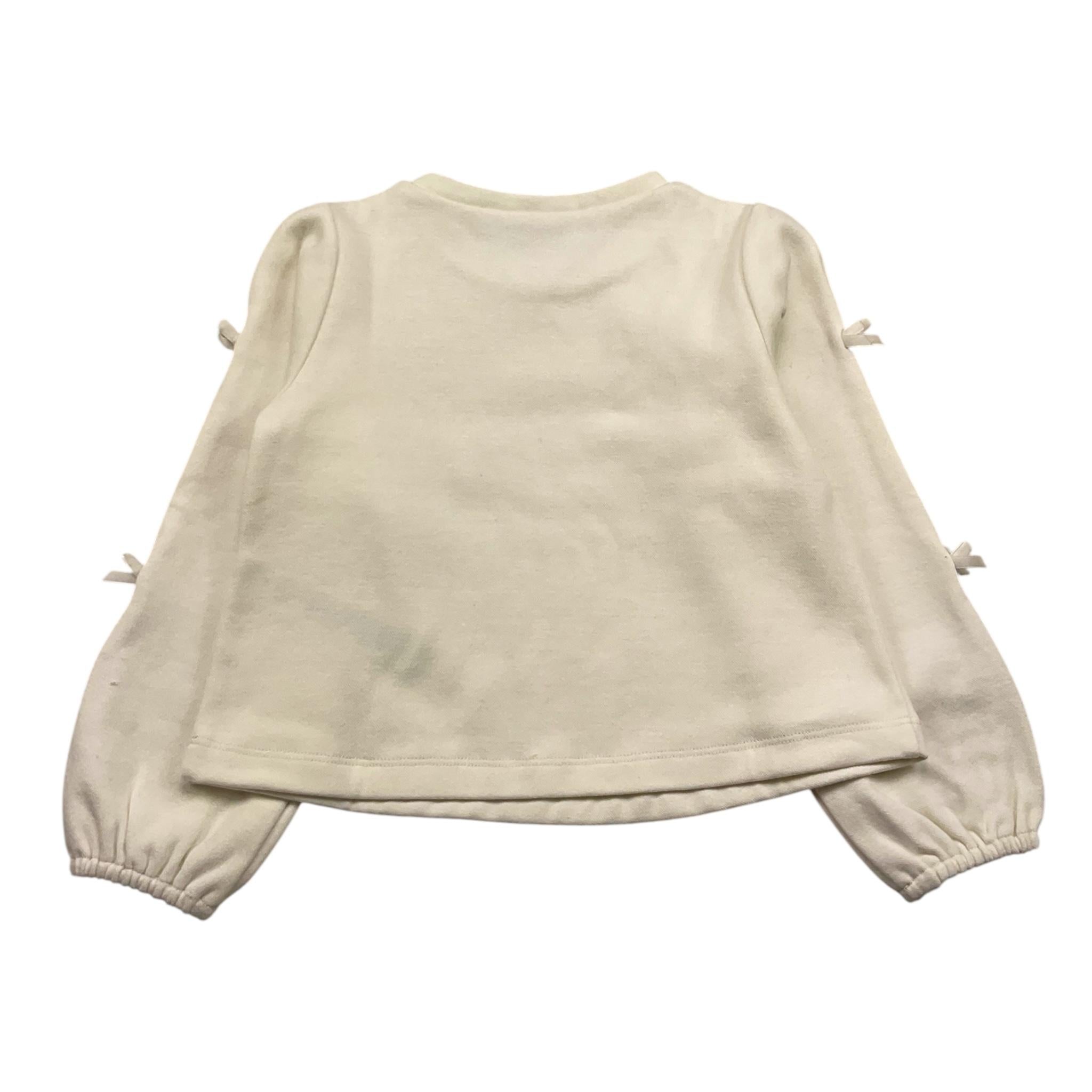 LIU JO felpa chiusa girocollo tinta unita con fiocchi Panna per Bambina KF4115JX PANNA LIU JO 