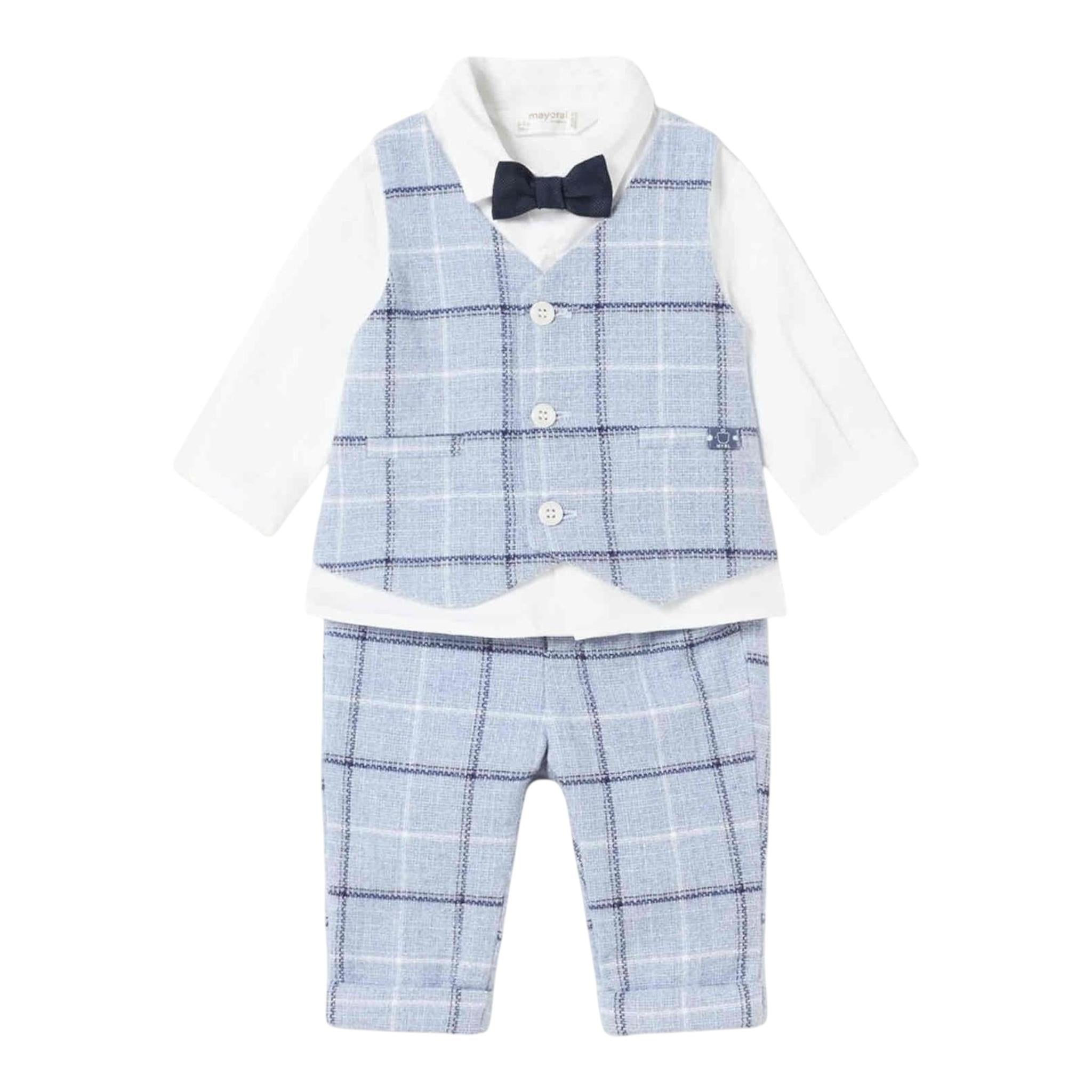 MAYORAL completo 3pz pantalone-camicia-papillions Azzurro per Neonato 2520 AZZURRO MAYORAL 