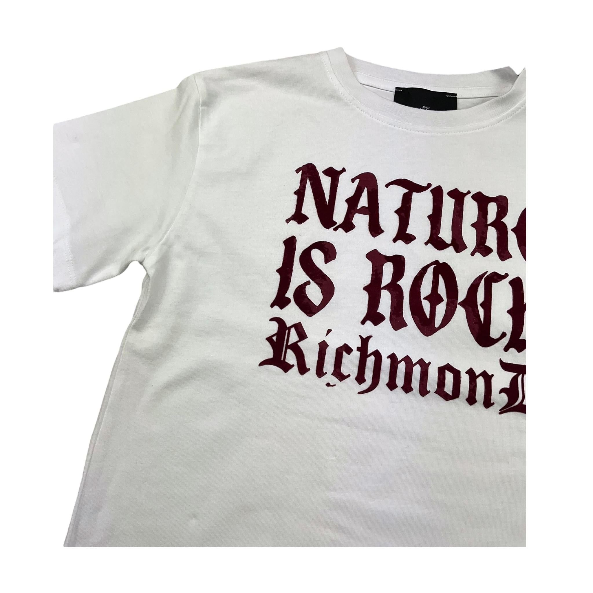 JOHN RICHMOND t-shirt girocollo tinta unita con stampa in contrasto Bianco per Bambina RGA25115TS BIANCO JOHN RICHMOND 