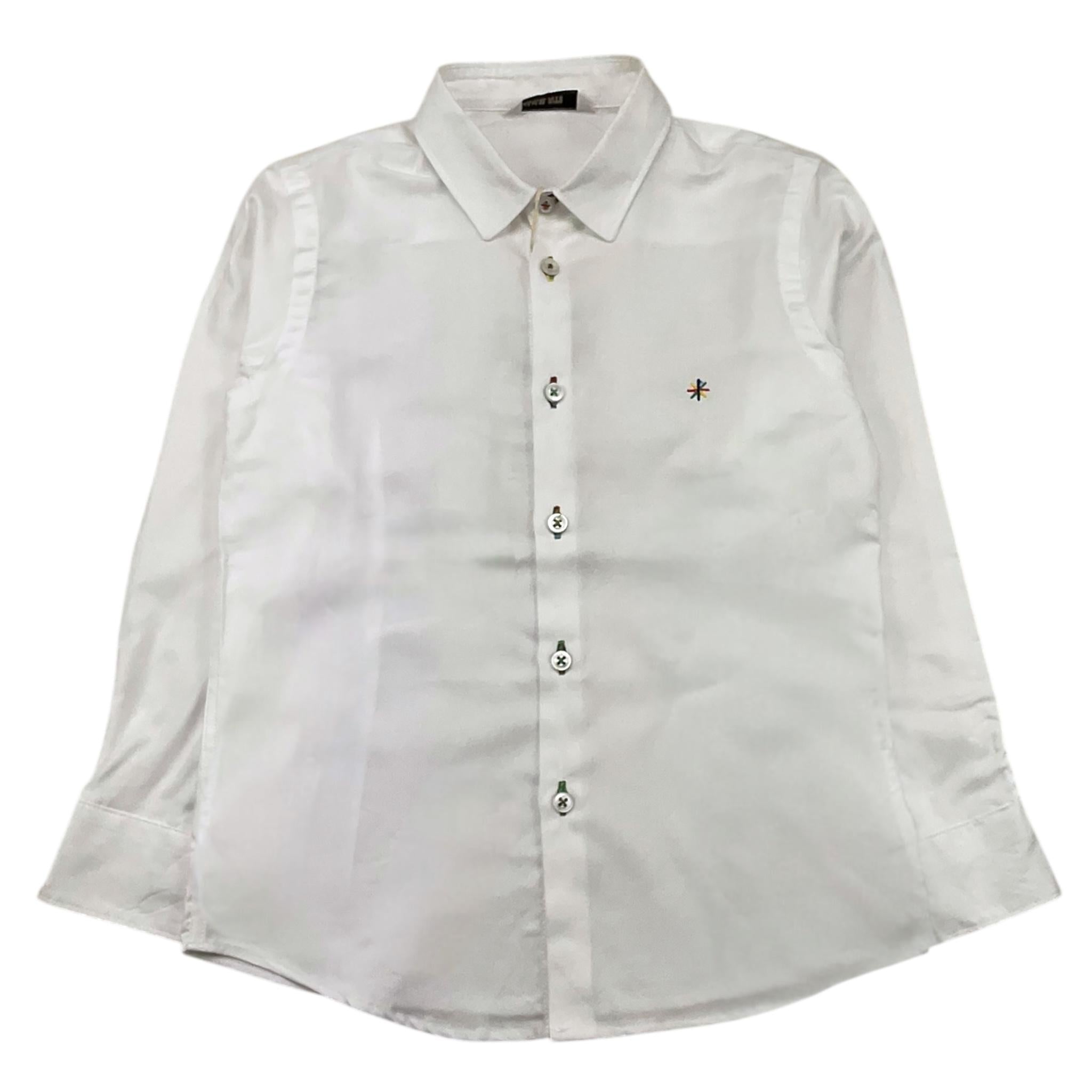 MANUEL RITZ camicia manica lunga con ricamo logo,tinta unita Bianco per Bambino MR2352 BIANCO MANUEL RITZ 