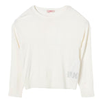 LIU JO maglia girocollo tinta unita con stampa brillantinata Panna per Bambina GF4050 PANNA LIU JO 