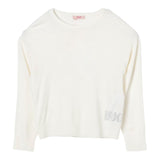 LIU JO maglia girocollo tinta unita con stampa brillantinata Panna per Bambina GF4050 PANNA LIU JO 