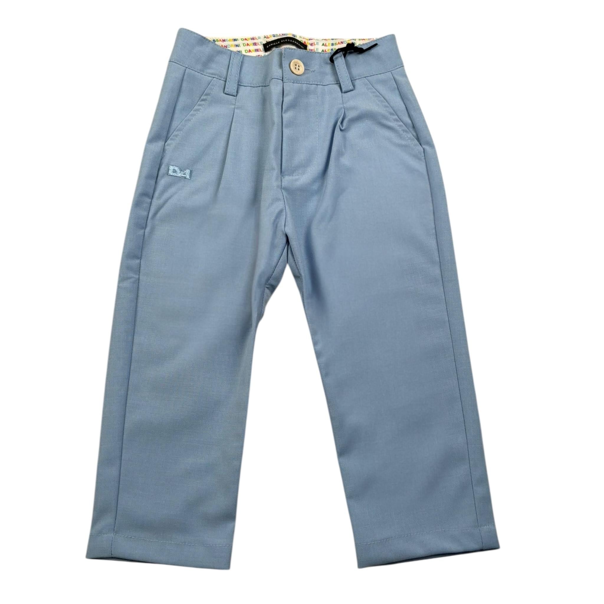 Daniele Alessandrini Pantalone tinta unita con Girovita Regolabile Azzurro per Bambino 1235P00020 AZZURRO DANIELE ALESSANDRINI 