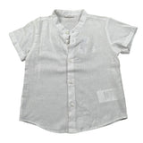 Le Bebe Camicia Mezza Manica Tinta Unita Collo Coreano per Neonato LBB4934 BIANCO LE BEBE 