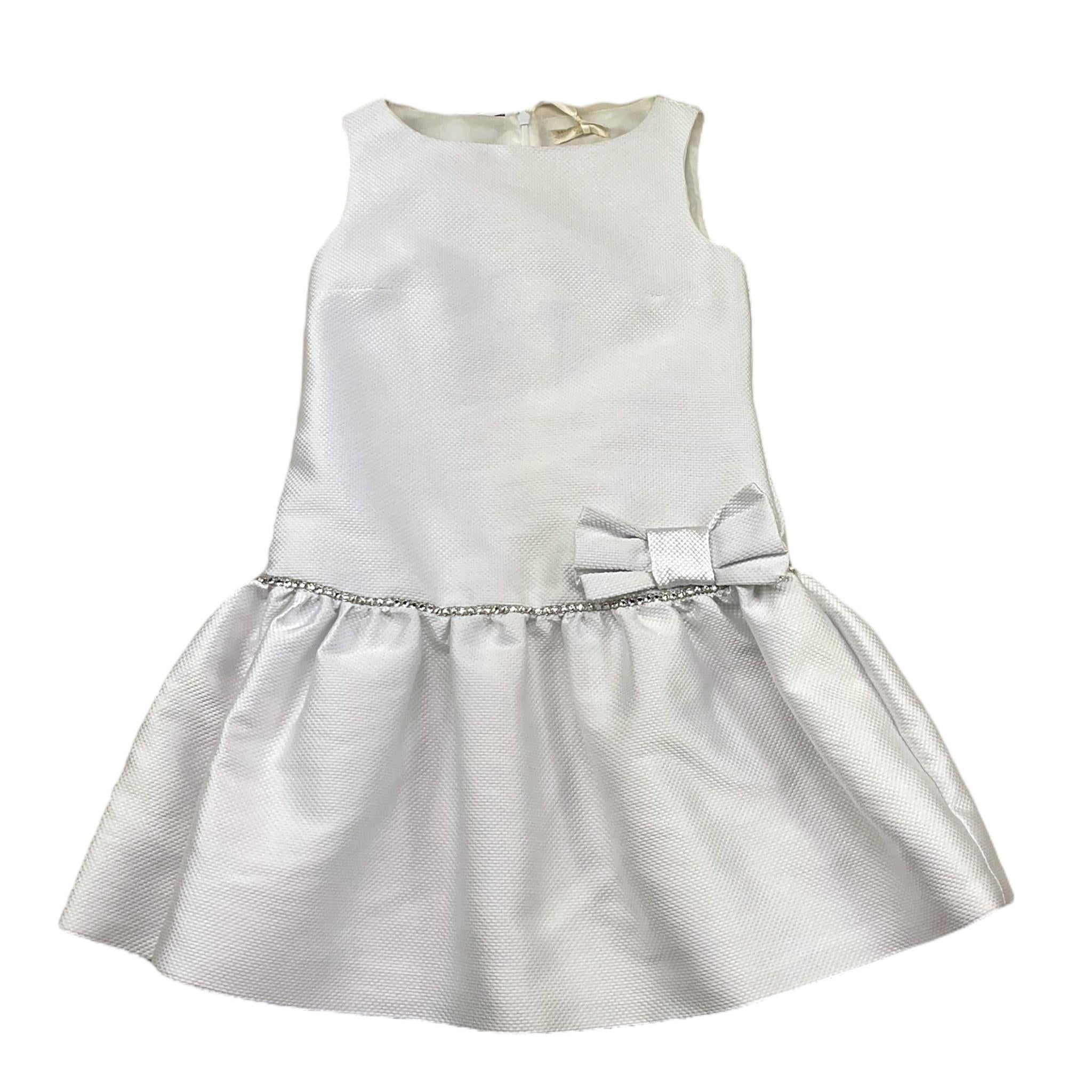 Monnalisa Abito Cerimonia Tinta Unita Giromanica per Bambina 711922 BIANCO MONNALISA 