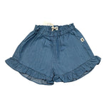 Petit Indi Short Tinta Unita con Elastico In Vita per Neonata SS25BK4637 BLU PETIT INDI 