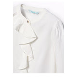 ABEL & LULA camicia tinta unita con rouches Bianco per Bambina 5679 BIANCO ABEL & LULA 