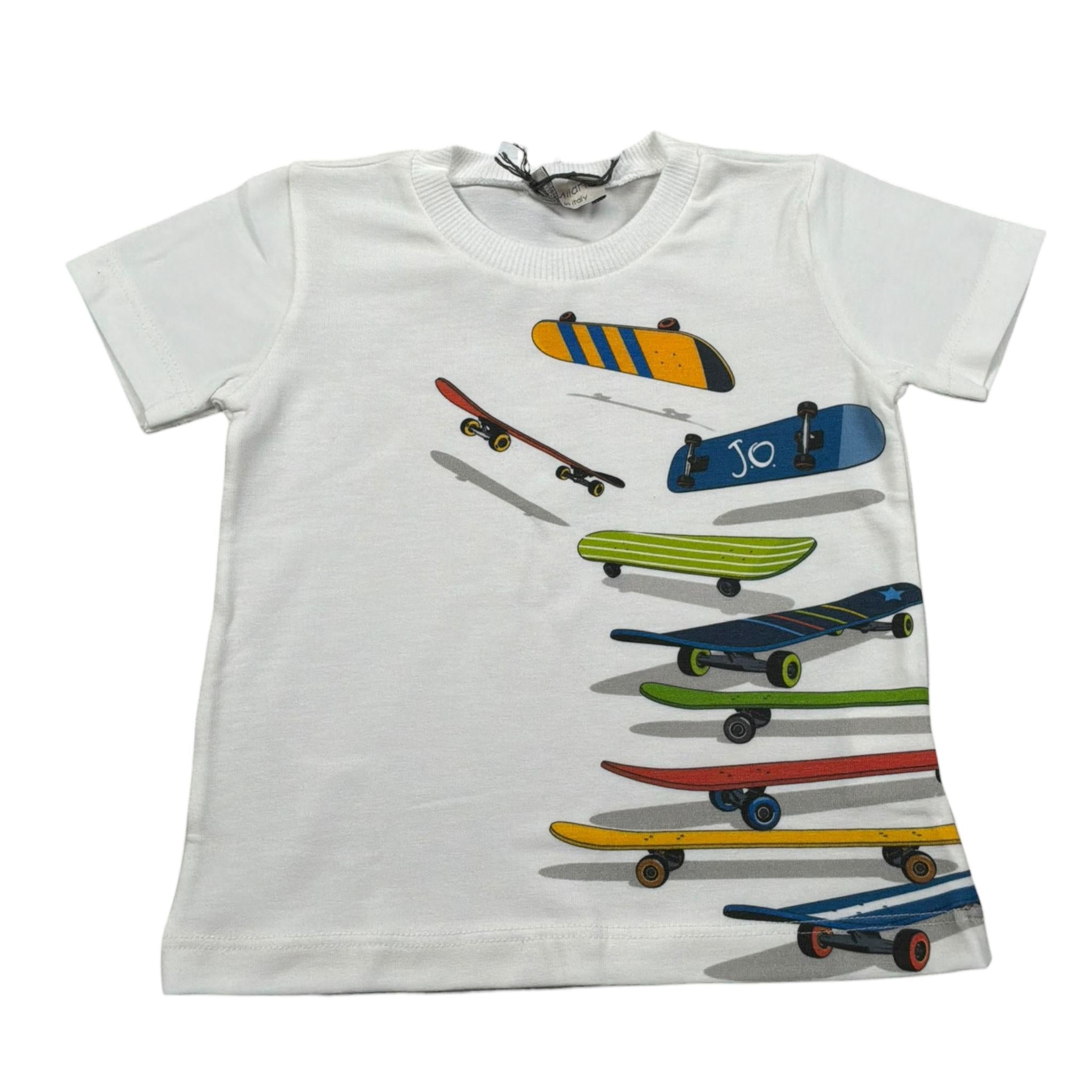 J.O. Milano T-Shirt Girocollo tinta unita con Stampe Panna per Neonato 576N3 PANNA J.O. MILANO 