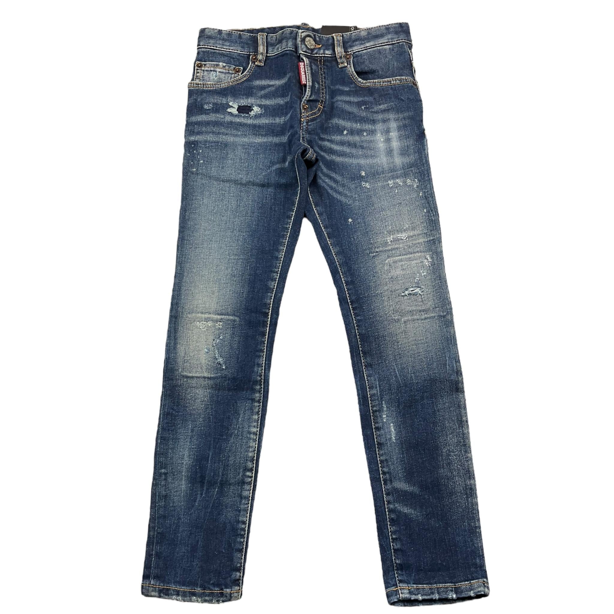 DSQUARED2 jeans tinta unita con strappi Blu per Bambino DQ03LD BLU DSQUARED2 