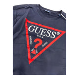 GUESS felpa chiusa girocollo tinta unita con stampa logo Blu per Bambino L73Q09KAUG0 BLU GUESS 