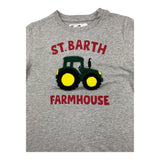 SAINT BARTH t-shirt girocollo tinta unita con stampa Grigio per Bambino FARMHOUSE GRIGIO SAINT BARTH 