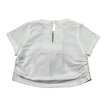 M+E' T-Shirt Girocollo Tinta Unita con Stampa per Bambina UE1858 BIANCO M+E' 