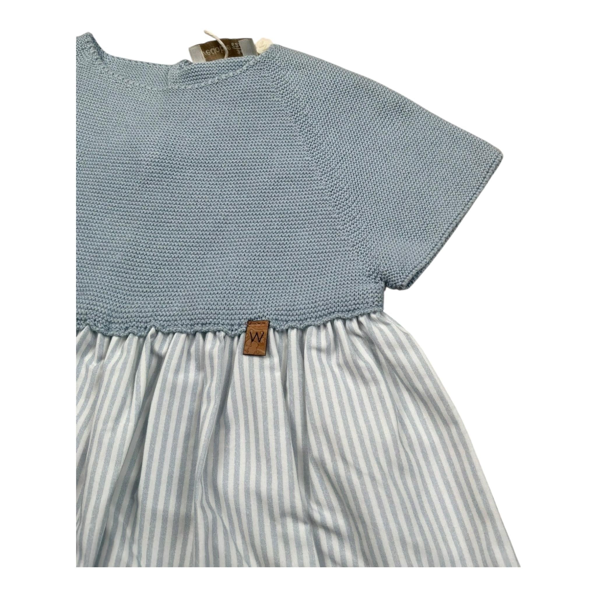 Wedoble Abito Mezza Manica Fantasia A Righe per Neonata V2404404R AZZURRO POLVERE WEDOBLE 