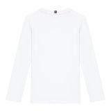 TOMMY HILFIGER shirt girocollo tinta unita con stampa in contrasto Bianco per Bambino KB0KB08659X BIANCO TOMMY HILFIGER 
