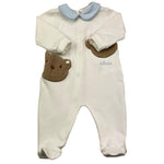 LE BEBE' tutina manica lunga tinta unita con colletto in contrasto Bianco per Neonato LBB5121 BIANCO LE BEBE' 