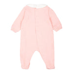 MOSCHINO tutina manica lunga tinta unita cn colletto e stampa in contrasto Rosa per Neonata MZY037 ROSA MOSCHINO 