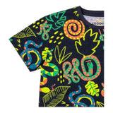 Losan Einfarbiges Rundhals-T-Shirt mit blauem Aufdruck für Jungen
