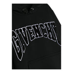GIVENCHY felpa chiusa con cappuccio tinta unita con logo Nero per Bambino H25475 NERO GIVENCHY 