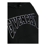 GIVENCHY felpa chiusa con cappuccio tinta unita con logo Nero per Bambino H25475 NERO GIVENCHY 