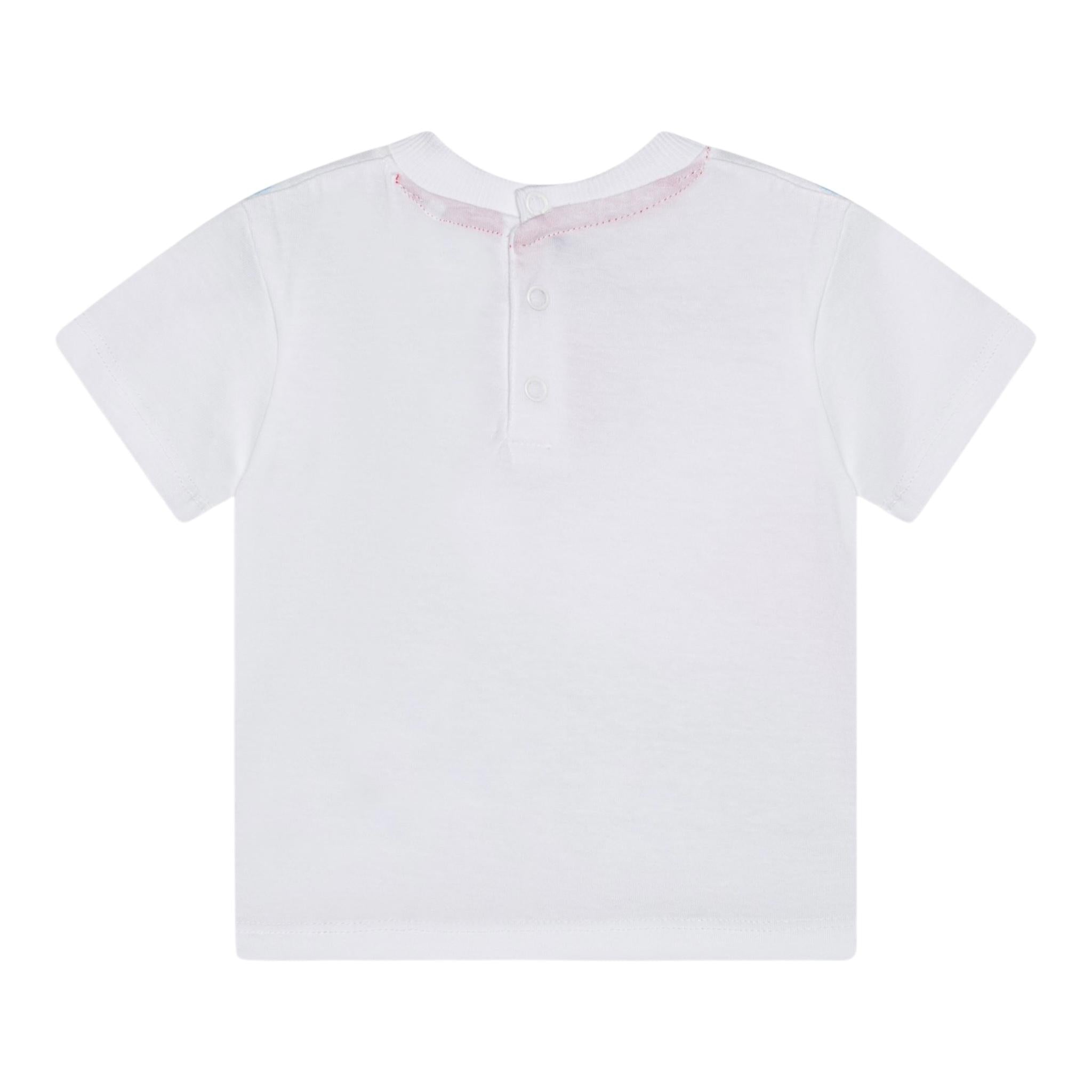 Guess T-Shirt Girocollo Tinta Unita con Stampe per Neonato N5RI11K8HM4 BIANCO GUESS 