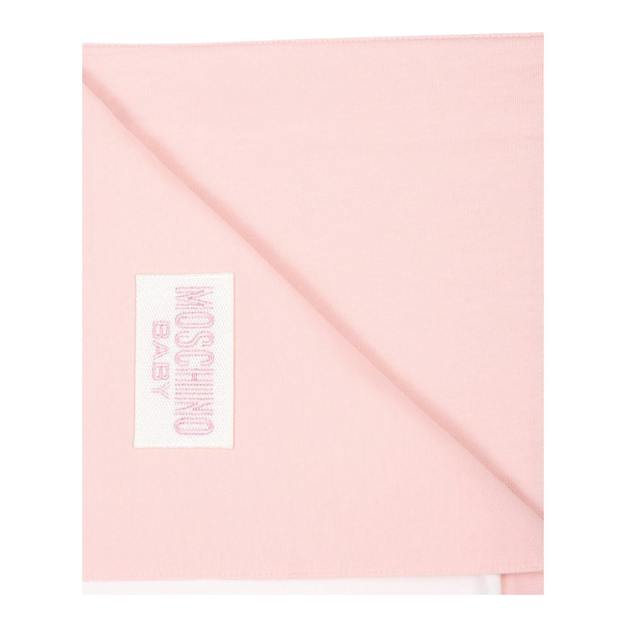 MOSCHINO coperta bicolore con stampe orsi Bianco/rosa per Neonata MOB00C BIANCO/ROSA MOSCHINO 