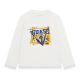 GUESS shirt girocollo tinta unita con stampa Bianco per Bambino N4YI01K8HM4XXXX BIANC GUESS 