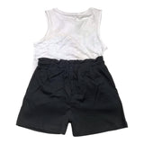 Yours Girl Complete Tank-Short Zweifarbig Schwarz/Weiß Für Mädchen