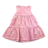Liu Jo Einfarbiges ärmelloses Kleid mit rosa Karomuster für Babys