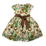 Janice Mehrfarbiges Kleid mit halblangen Ärmeln und Fantasie-Print für Mädchen