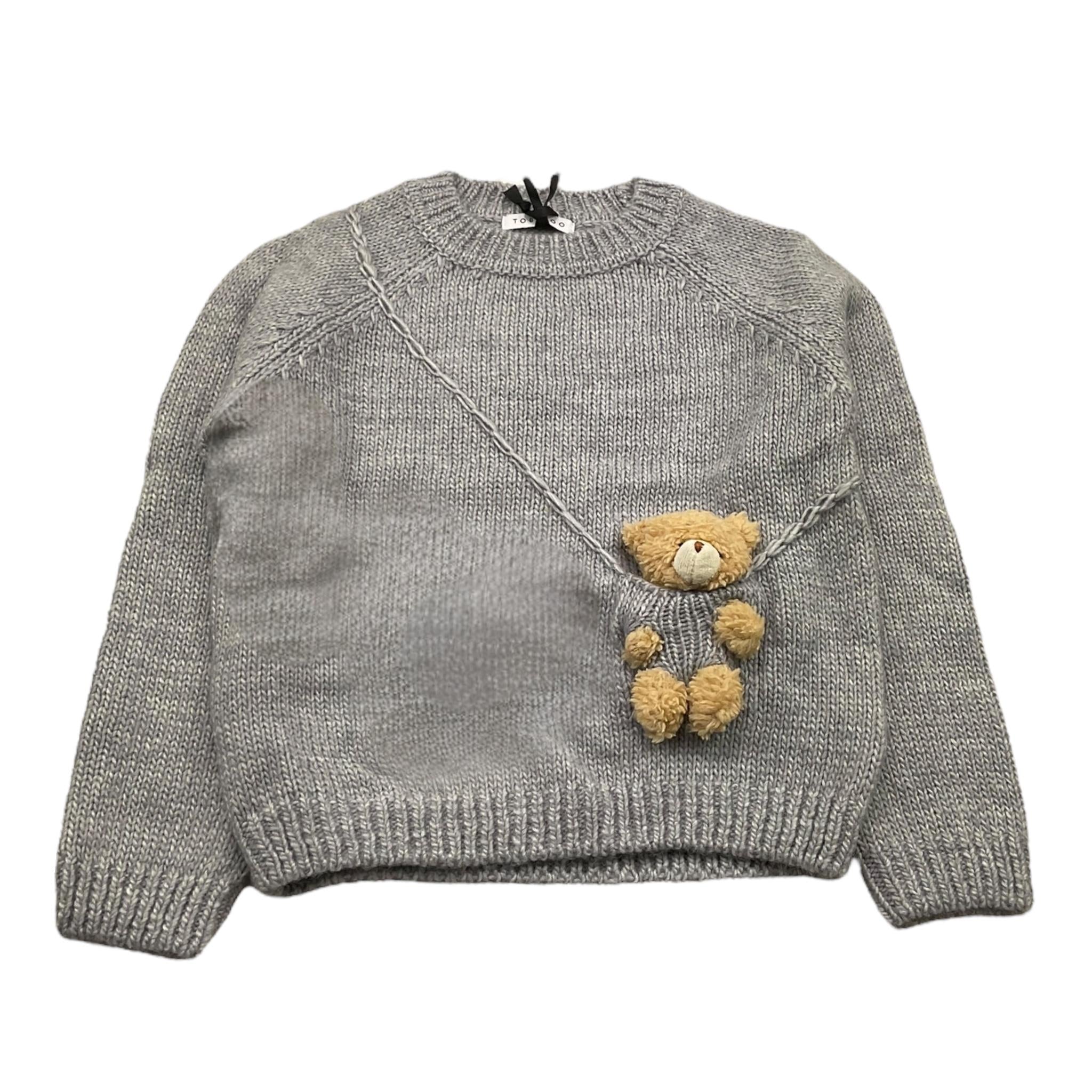 TO be too maglia girocollo tinta unita con applicazione Grigio per Bambina TFBF24M657X GRIGIO TO be too 
