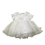 NANAN abito cerimonia mezza manica con tulle  Bianco per Neonata N053 BIANCO NANAN 