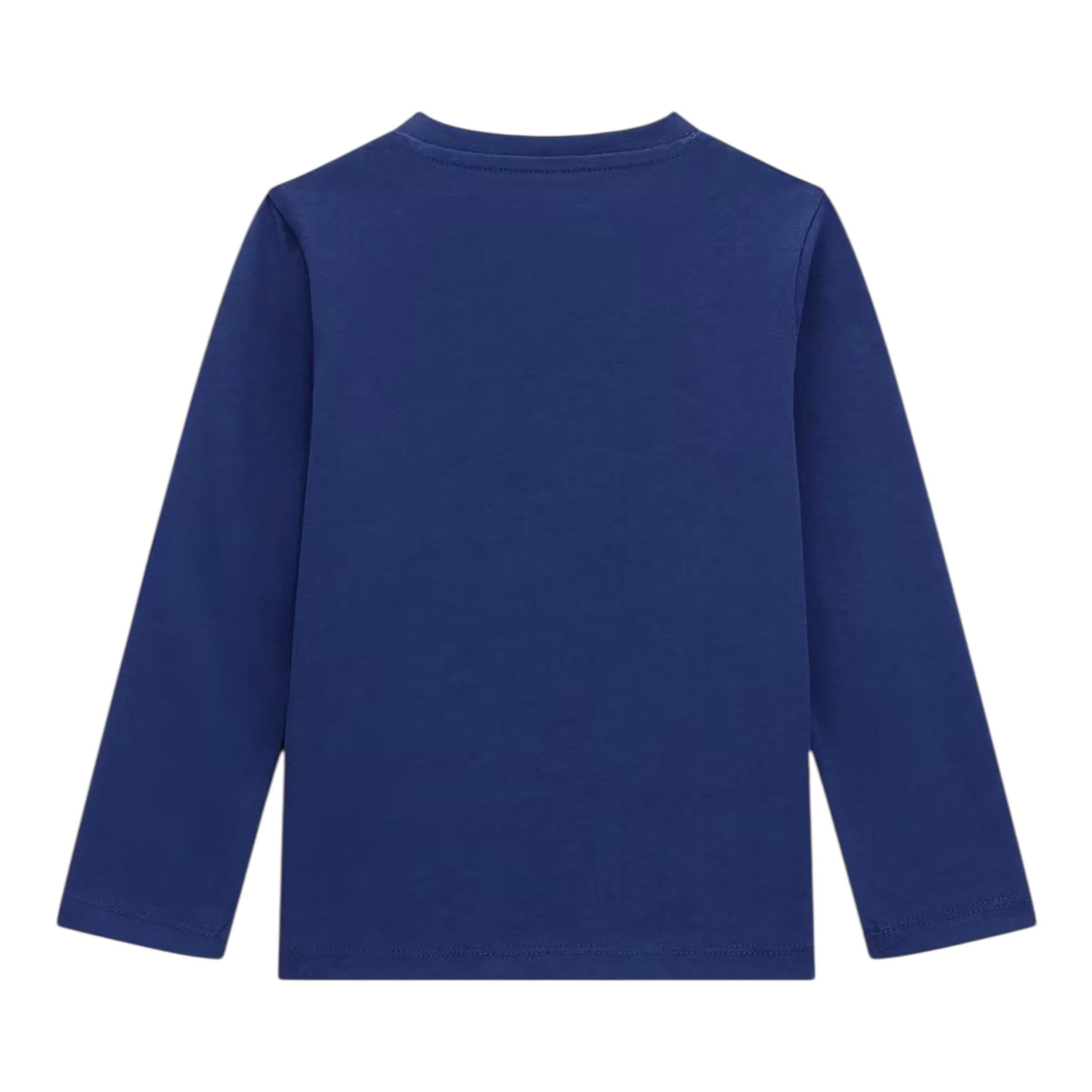 Guess Shirt Girocollo Tinta Unita con Stampa per Neonato N5RI01K8HM4 BLU GUESS 