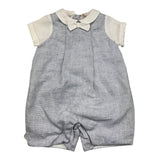 La Stupenderia Onesie, Halbarm, einfarbig, mit Kragen und Ärmeln in Kontrastfarbe, Hellblau, für Neugeborene