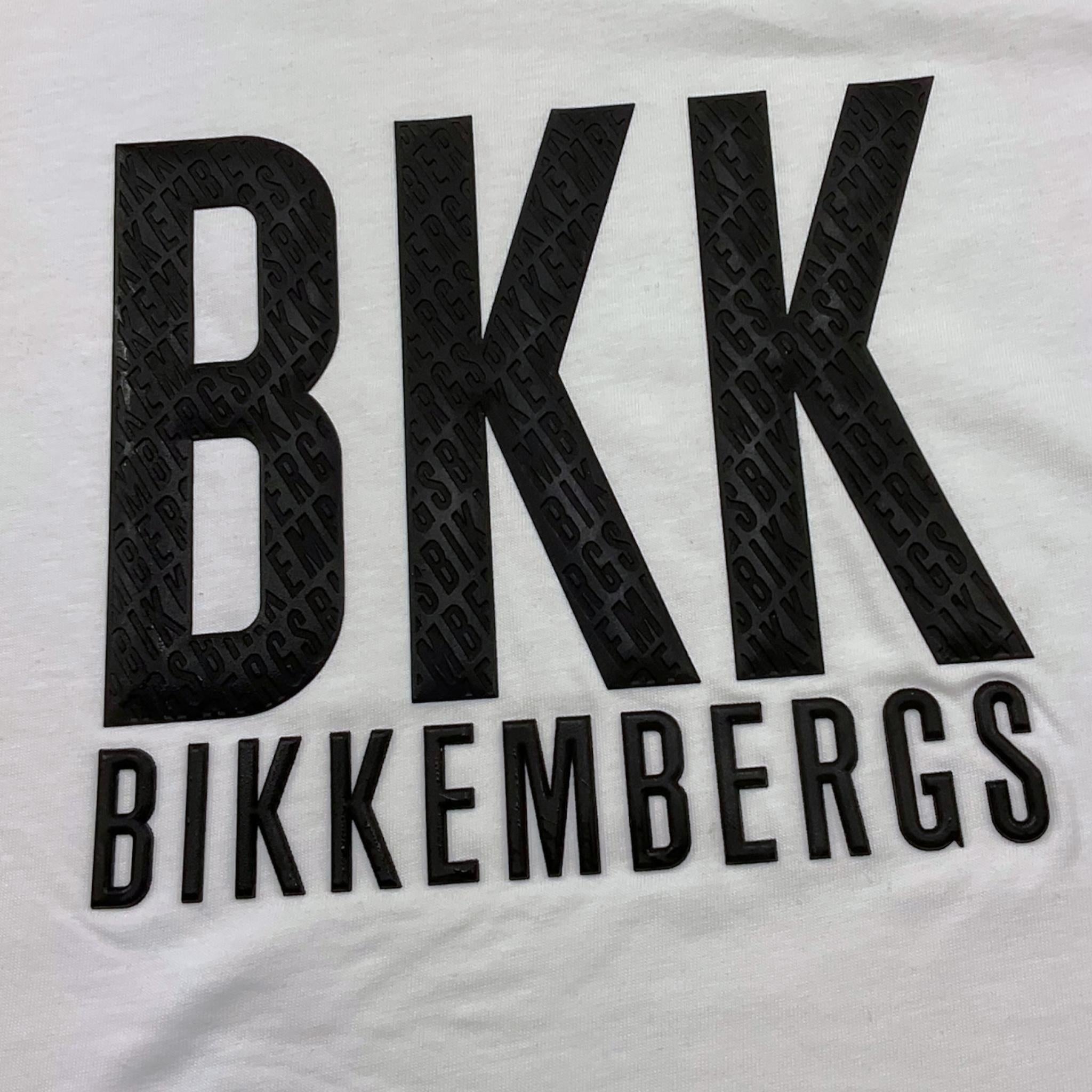 Bikkembergs T-Shirt Girocollo Tinta Unita con Stampa per Bambino BK3305 BIANCO BiKKEMBERGS 