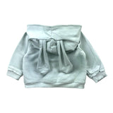 Bamboom+Babies Einfarbiger Kapuzenpullover mit Knopfleiste und Ohren, Blau, für Neugeborene
