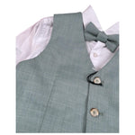 Never Too Completo 4 Pezzi Camicia-Gilet-Papillon-Bermuda Verde per Neonato GM2231BN VERDE NEVER TOO 