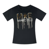 Marc Ellis Einfarbig Rundhals Pailletten T-Shirt Schwarz Für Mädchen