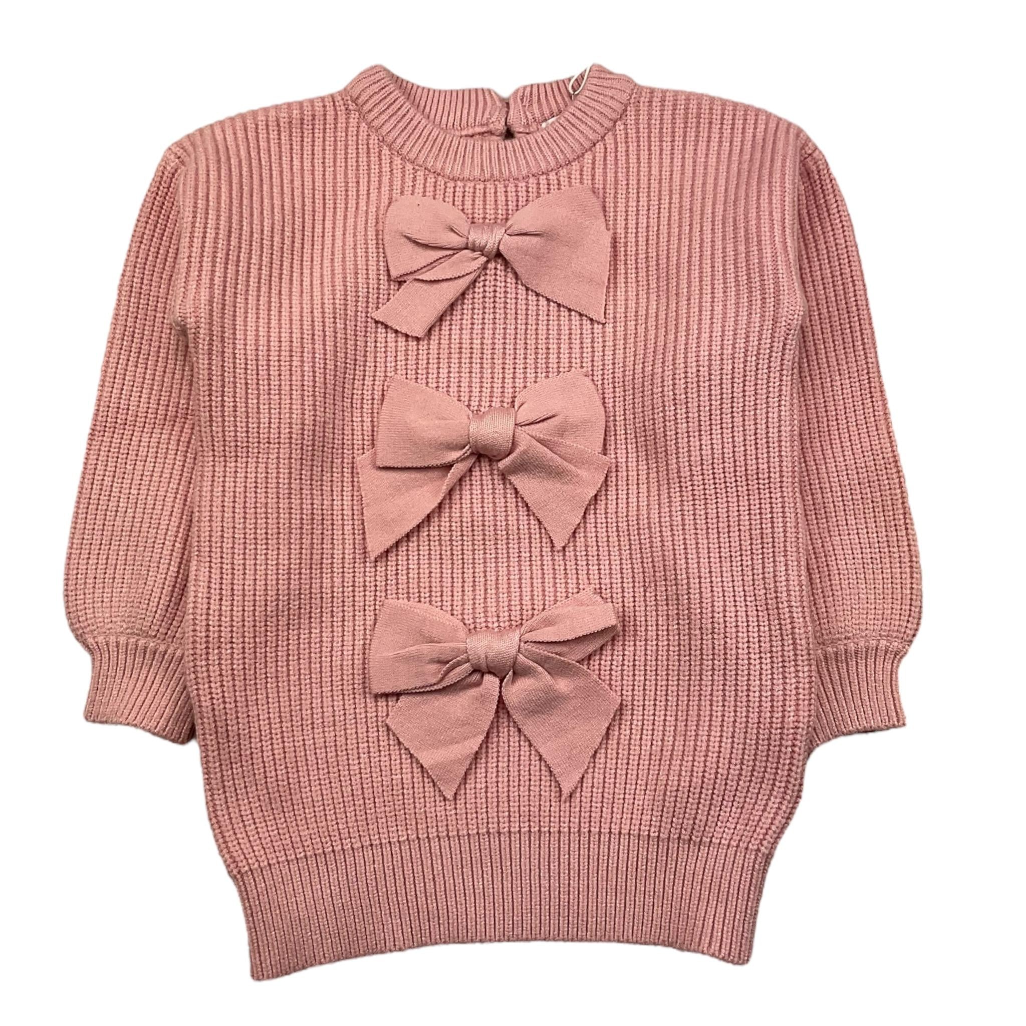 U+è BY MISS GRANT maglia maxi tinta unita con fiocchi Rosa per Bambina UE1469 ROSA U+è BY MISS GRANT 