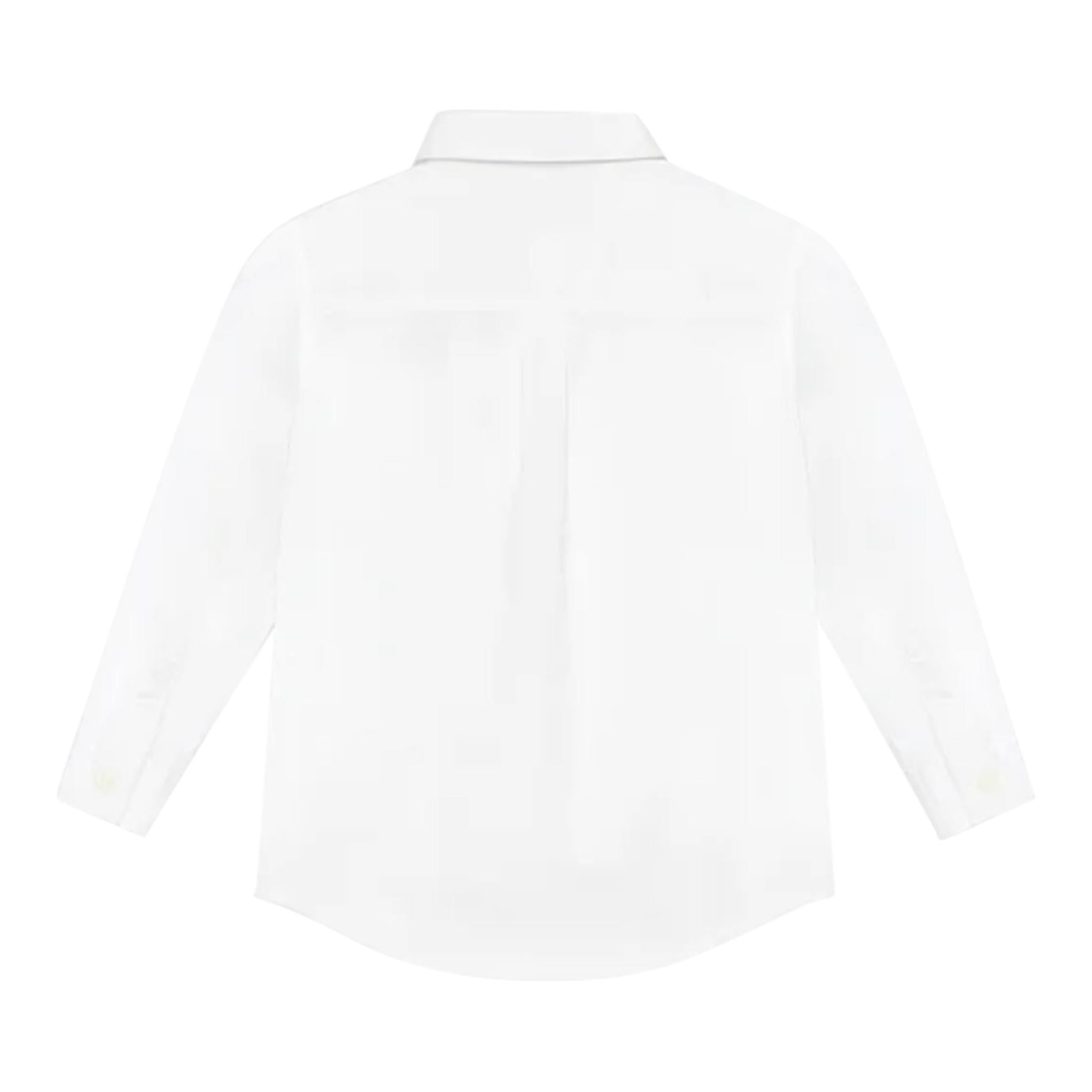Calvin Klein Camicia Manica Lunga tinta unita con Logo Bianco per Bambino IB0IB01962 BIANCO CALVIN KLEIN 
