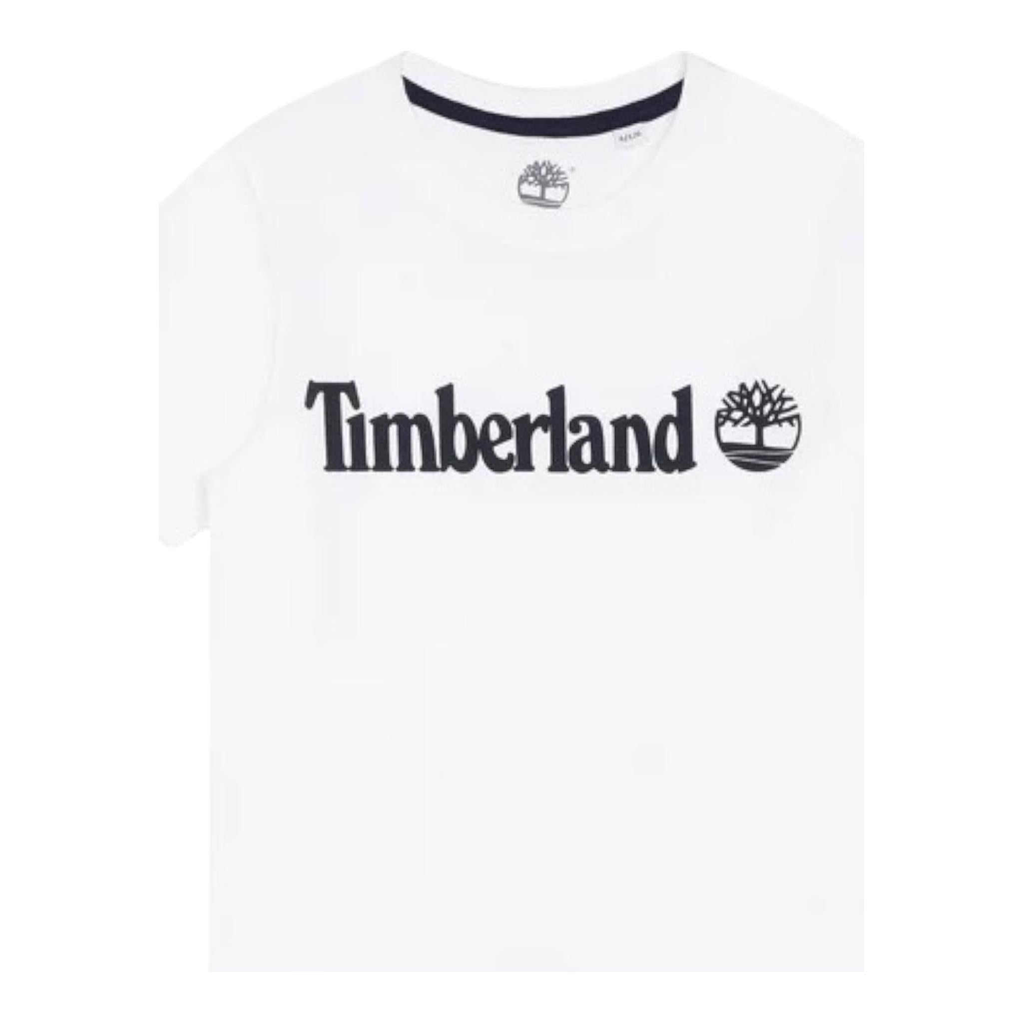 Timberland T-Shirt Girocollo Tinta Unita con Stampa per Bambino T25T77 BIANCO TIMBERLAND 