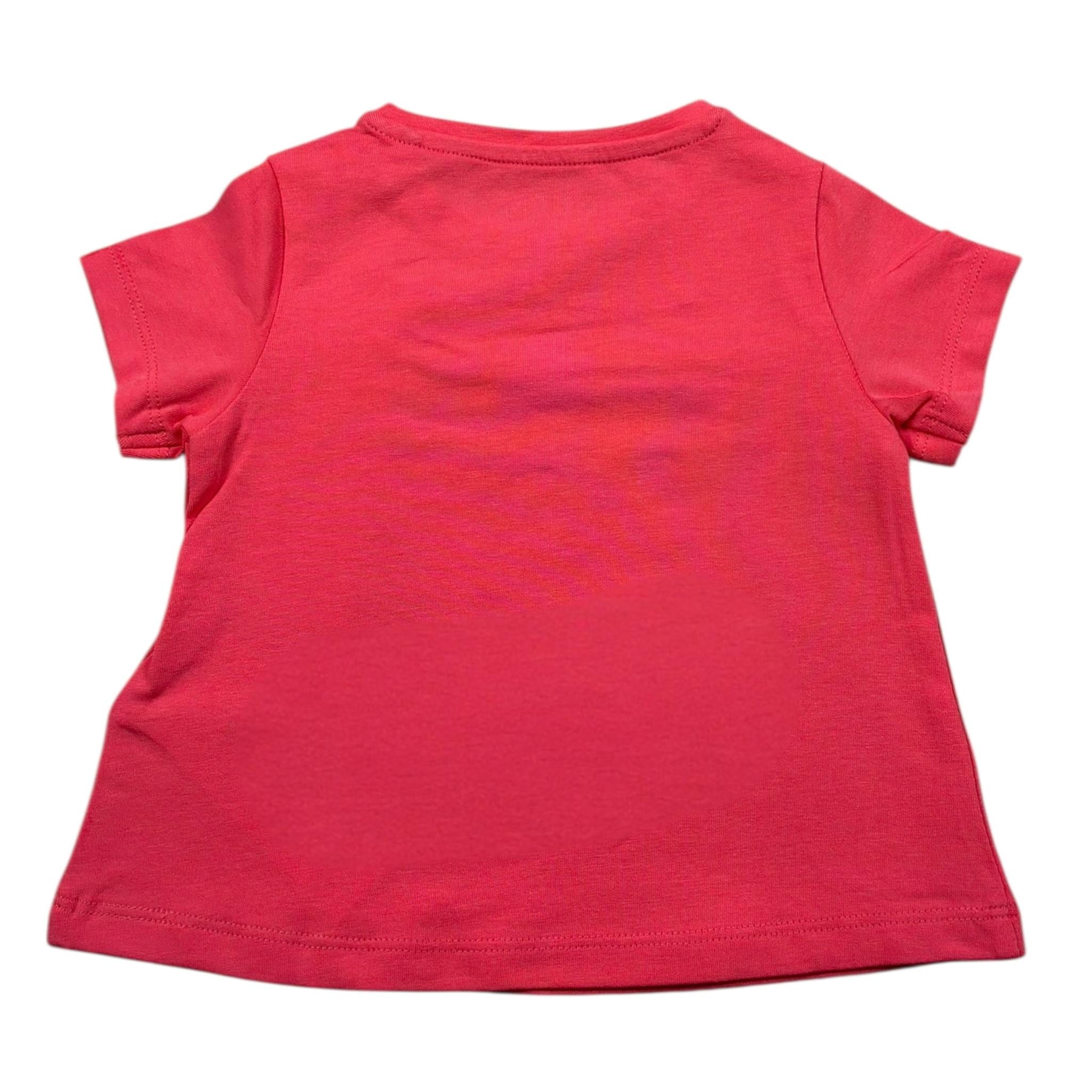 Guess T-Shirt Girocollo Tinta Unita con Stampa per Neonata K3GI01K6YW3X ROSA GUESS 