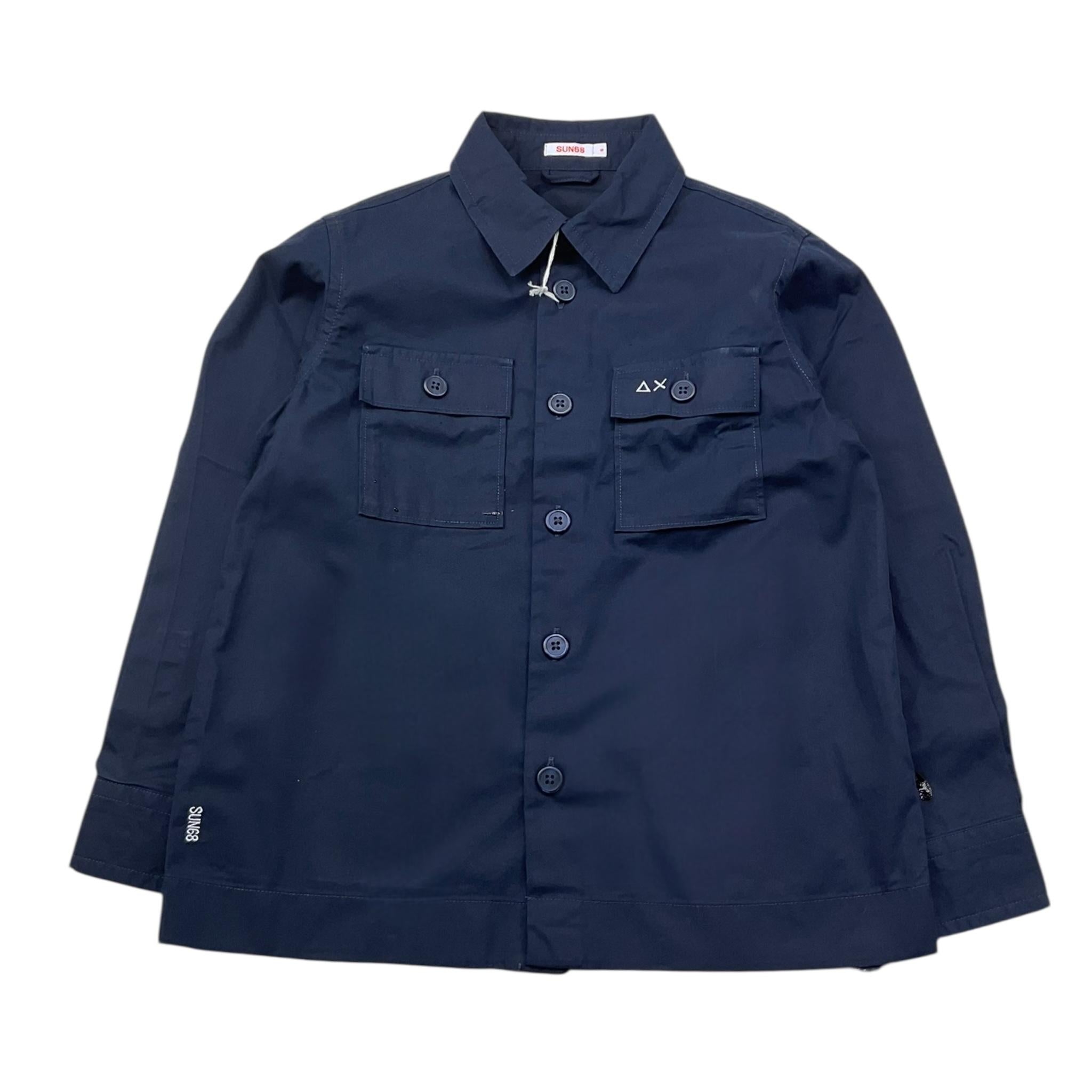 Sun68 Camicia Manica Lunga Tinta Unita per Bambino CPS35313 BLU SUN68 