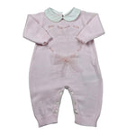 Nanan Tutina Manica Lunga Tinta Unita con Ricami per Neonata E2440201R ROSA NANAN 