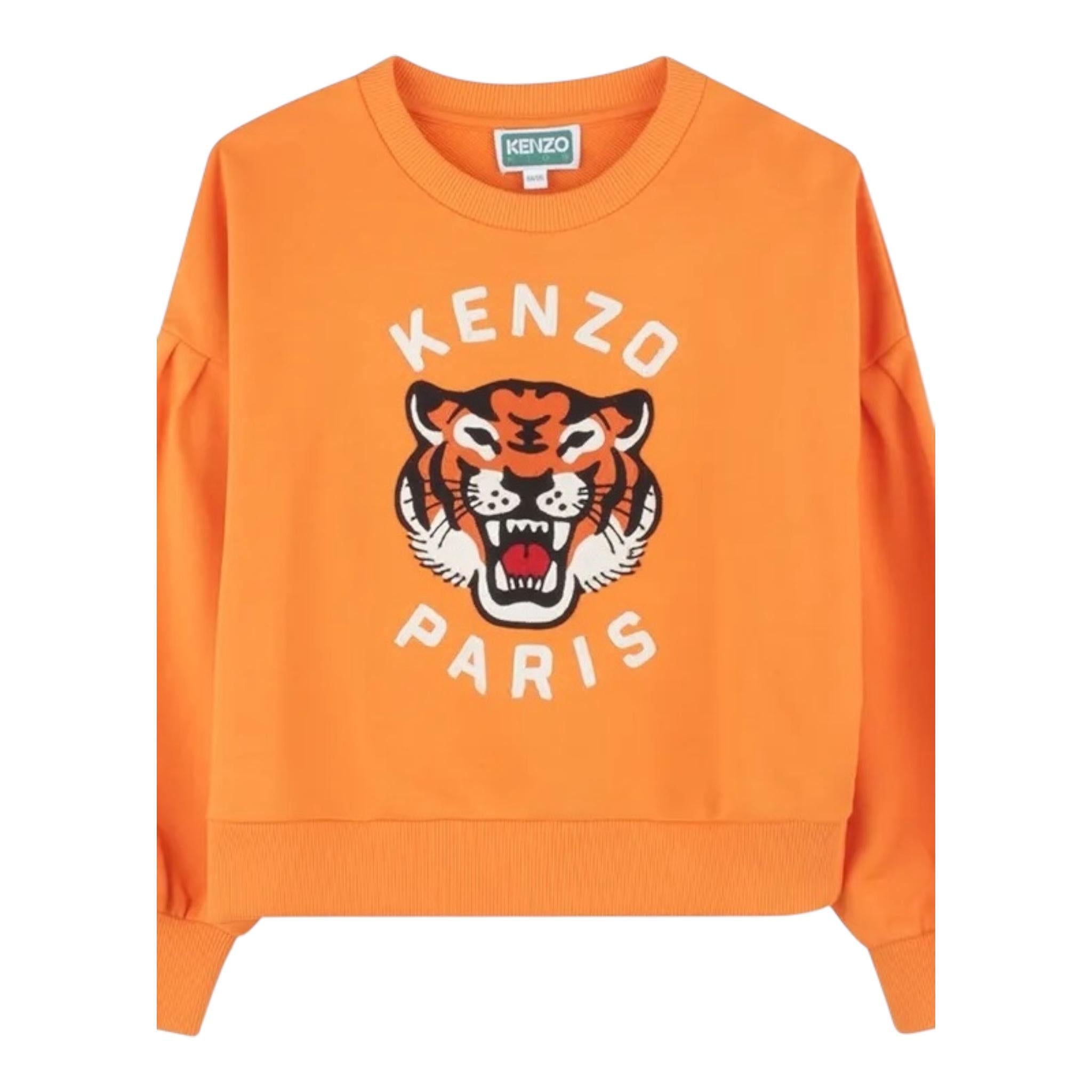 Kenzo Felpa Girocollo Tinta Unita con Stampa per Neonata K61049N ARANCIONE KENZO 