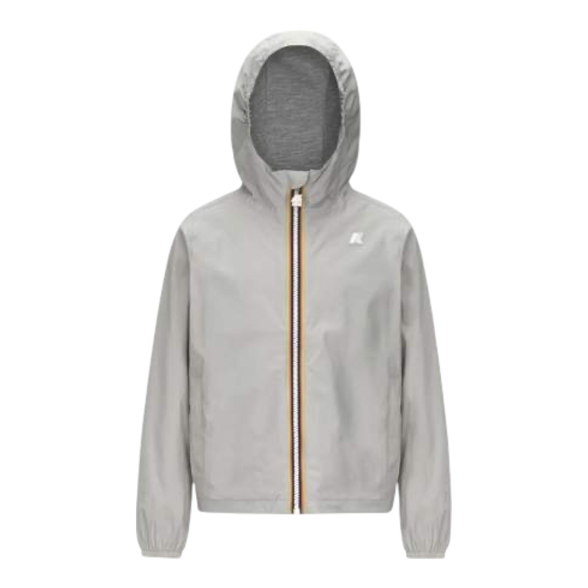 K-Way Giubbino Tinta Unita con Zip E Cappuccio per Bambino K41335W GRIGIO K-WAY 
